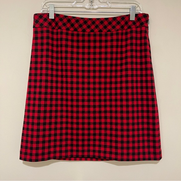 NWOT Talbots Red and Black Checkered Skirt - Picture 2 of 5